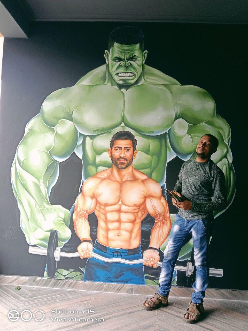 graffiti wall design for cafe interior